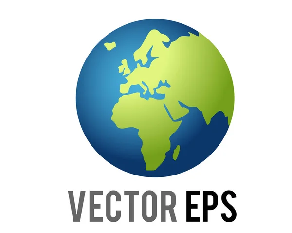 Globe Vectoriel Isolé Montrant Europe Afrique Vert Contre Icône Bleue — Image vectorielle