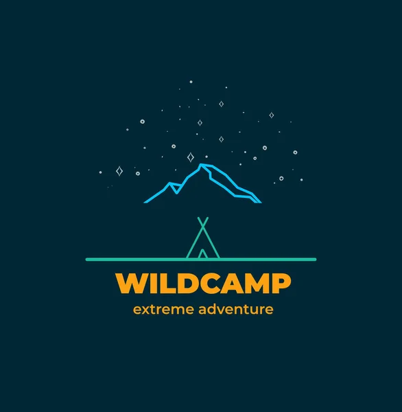 Forest Adventure Logo Badge in kaderstijl — Stockvector