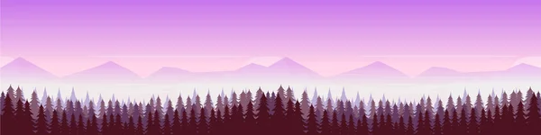 Wald und Berge, Naturlandschaftspanorama. Vektor-Illustration für Ihr Design — Stockvektor