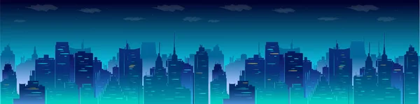 City night skyline, illustration vectorielle pour votre projet — Image vectorielle