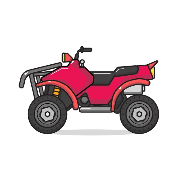 Moto ATV aislado. Ilustración de estilo plano vectorial . — Vector de stock