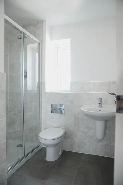 Close up shot of an en suite bathroom in a new home.