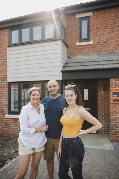 Portrait Family One Child New Home — Stock Photo, Image