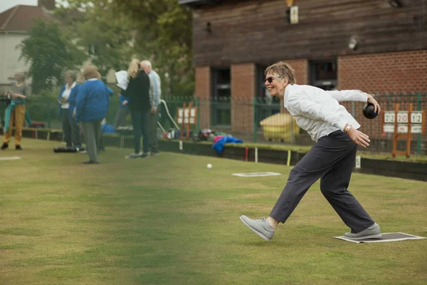 Excited Lawn Bowler — Stock Photo, Image