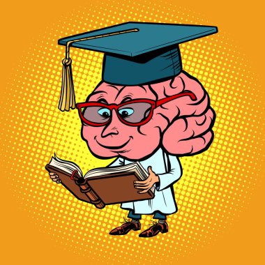 Character brain University Professor clipart