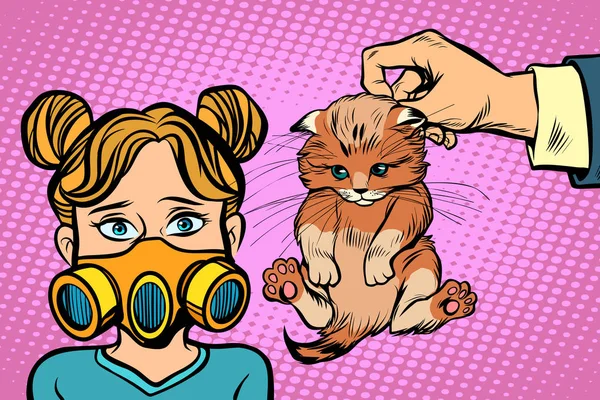 Аллергия на кошку — стоковый вектор