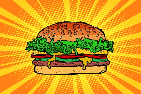Comida rápida Hamburguesa, hamburguesa — Vector de stock