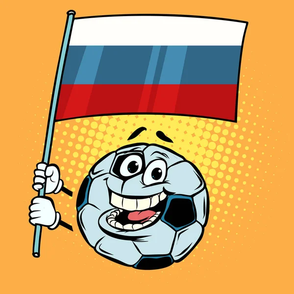 Copa del Mundo Rusia 2018. Bandera del país. Pelota de fútbol. Gracioso. — Vector de stock