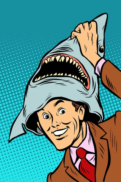 Traje de tubarão carnaval — Vetor de Stock