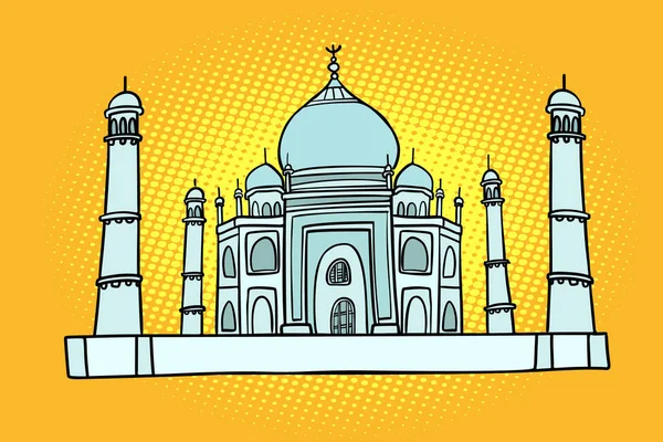 Taj Mahal. Hindistan Asya. Seyahat ve Turizm — Stok Vektör