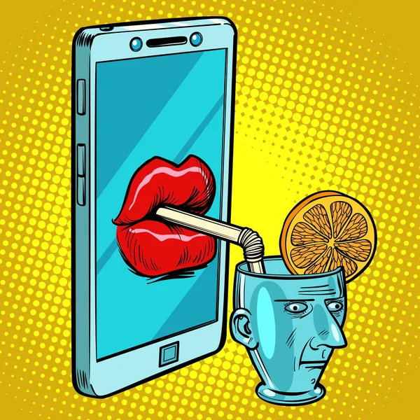 Smartphone bebe cerebro humano — Archivo Imágenes Vectoriales