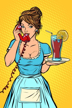 Cola limon ile teslim. Otel Servisi. Garson