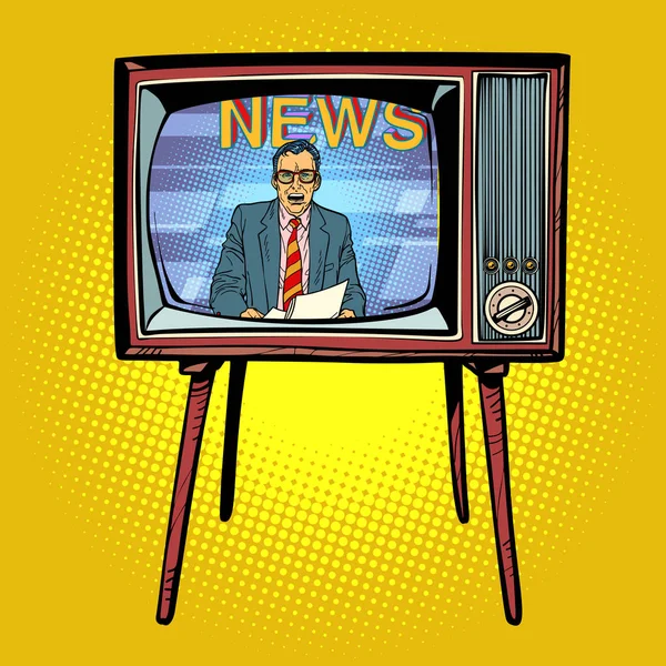 Political news presenter on TV — Stock Vector