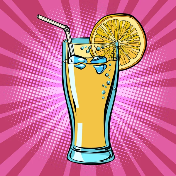 Gelbe Getränkesaftlimonade mit Zitrone — Stockvektor