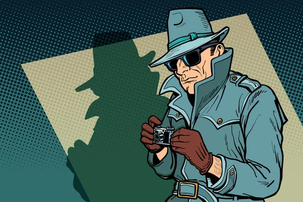 Detective spy, shadow — Stock Vector