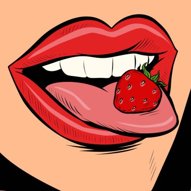 Çilek kadın dilini ağız