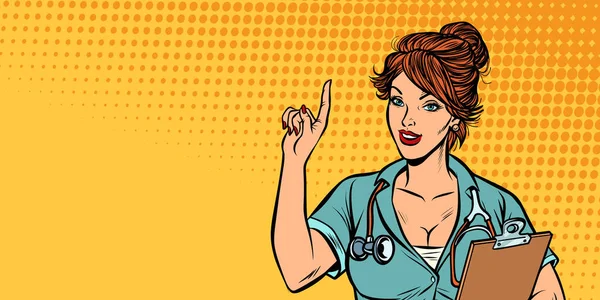 Femme médecin, profession médicale — Image vectorielle