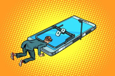 Adamımız bir fare kapanı smartphone içinde sıkıştı