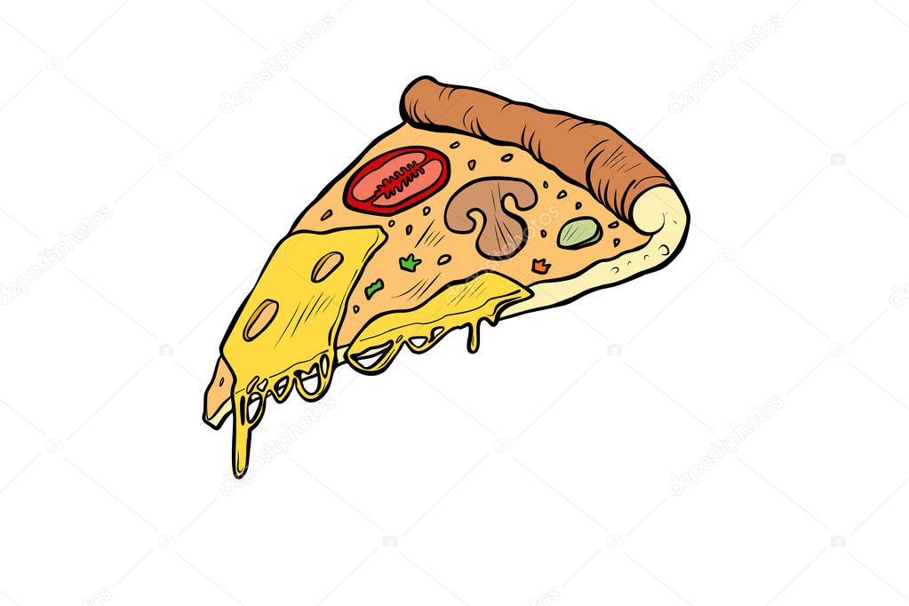 pop art piece of pizza
