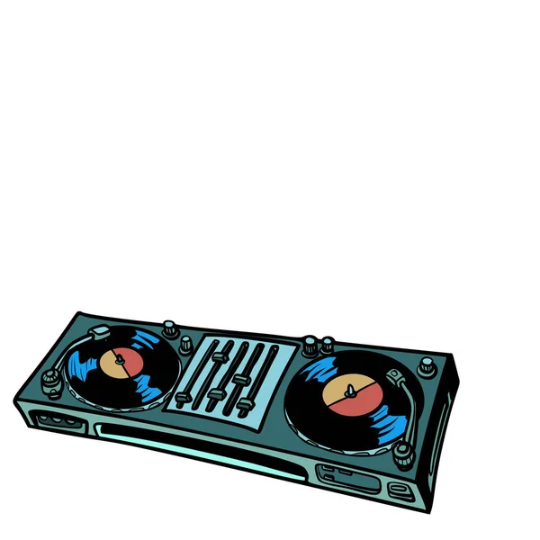 DJ pikap, müzik konsol. Beyaz arka plan üzerinde izole — Stok Vektör