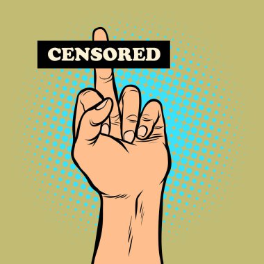 censorship fuck you hand gesture clipart