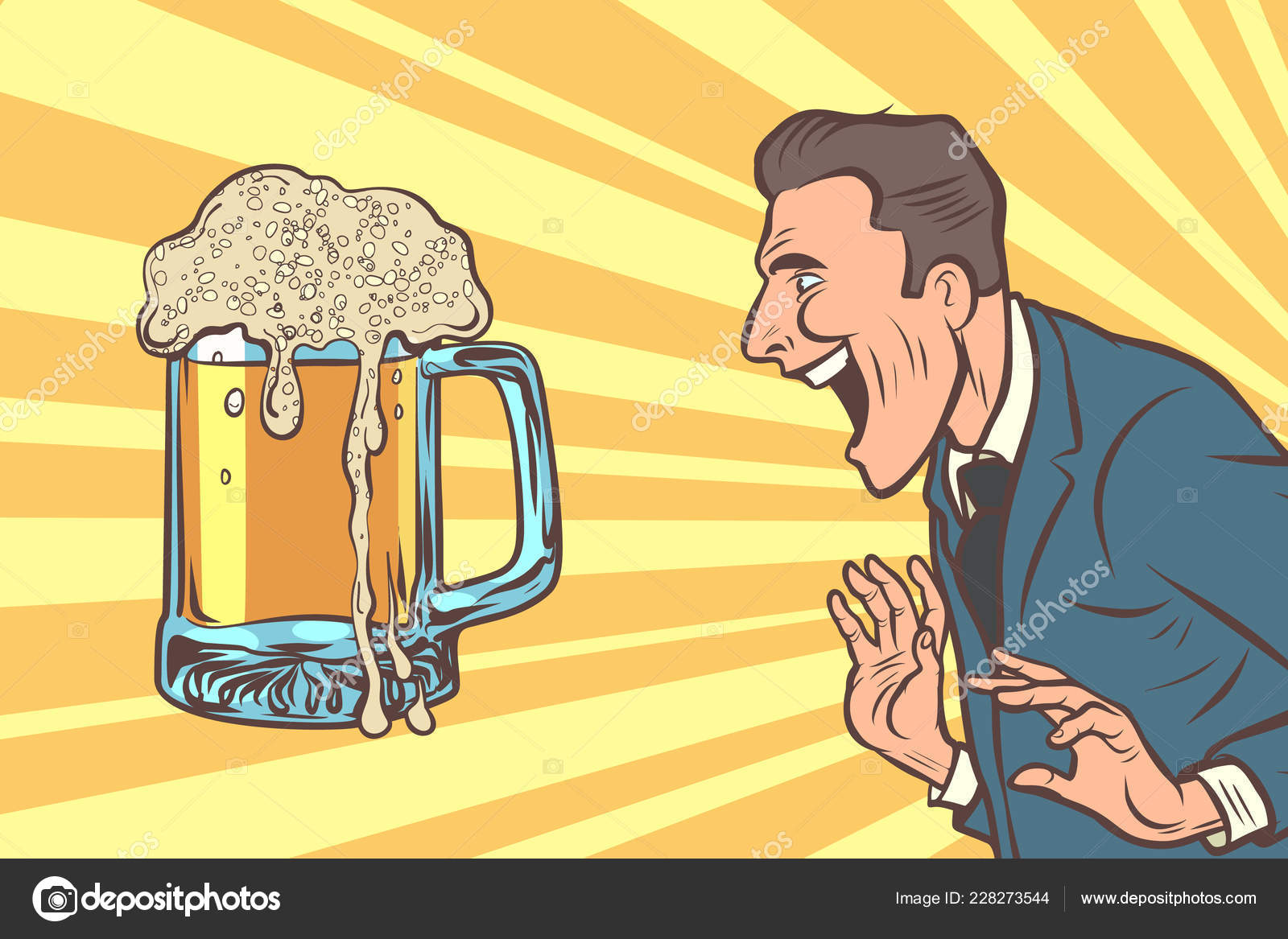 Happy man and beer mug Stock Vector Image by ©rogistok #228273544 Happy man and beer mug Stock Vector Image by ©rogistok #228273544