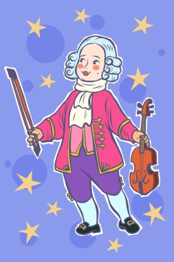 Bebek kemancı müzisyen küçük mozart