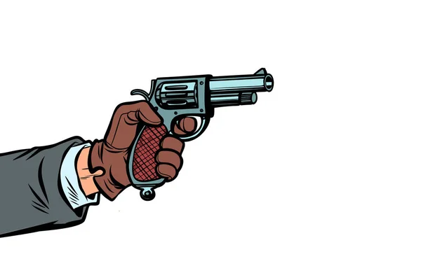Hand met een revolver — Stockvector