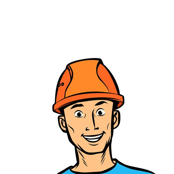 Joyful man professional in a helmet — Stock Vector