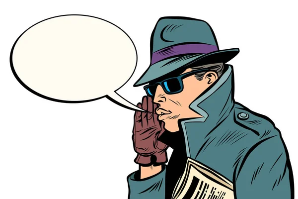 Spy secret agent whisper — Stock Vector