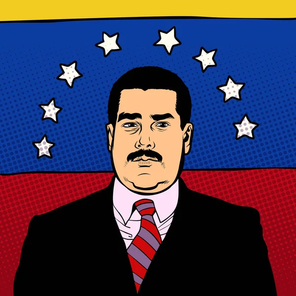 Nicolás Maduro 46º Presidente de Venezuela, bandera nacional — Archivo Imágenes Vectoriales