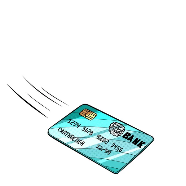银行卡飞行, 隔离在白色背景 — 图库矢量图片
