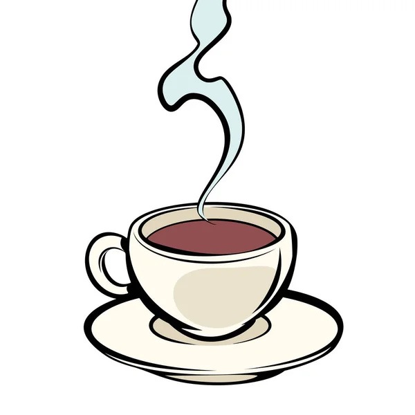 Μια κούπα ζεστό καφέ. — Διανυσματικό Αρχείο