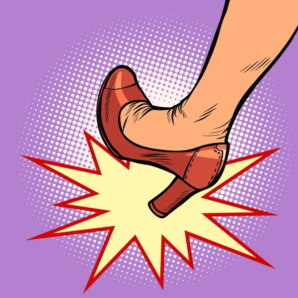 Женский удар каблуком — стоковый вектор