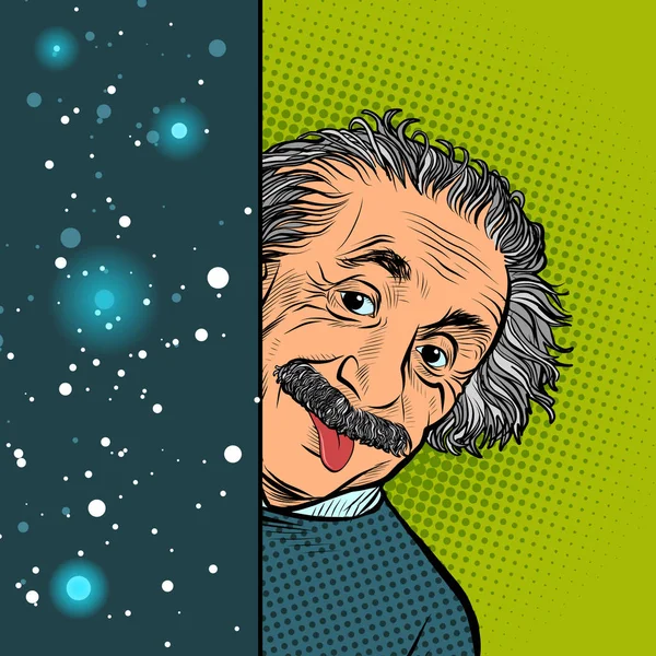 Albert einstein, der autor der relativitätstheorie, der das phänomen schwarzer löcher vorhersagte — Stockvektor