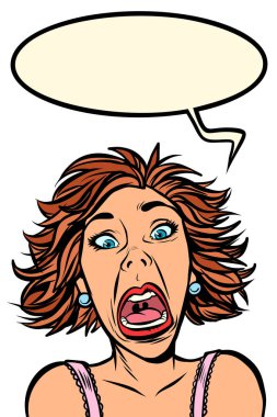 Komik kadın çığlıkları, garip yüz ifadeleri
