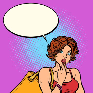 Sürpriz alışveriş kırmızı saçlı kadın