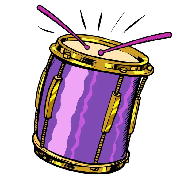 Instrumento musical de tambor — Vector de stock