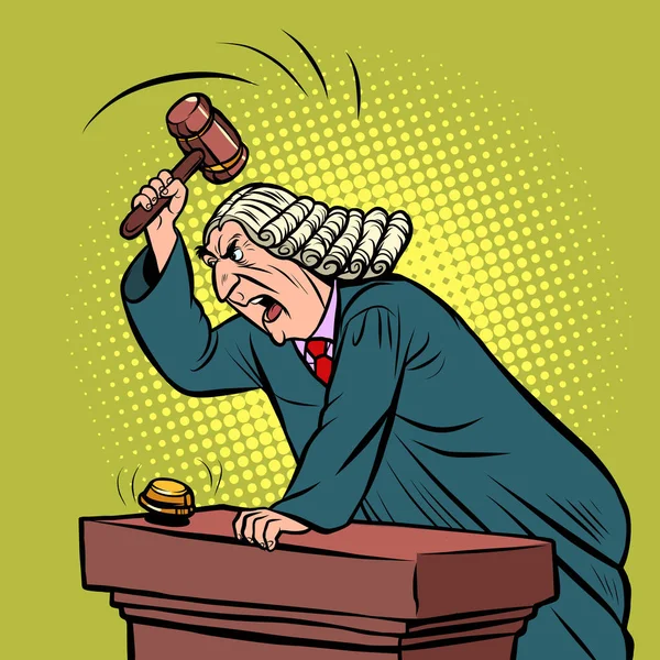 Juez del manto adjudica en la sala del tribunal — Archivo Imágenes Vectoriales