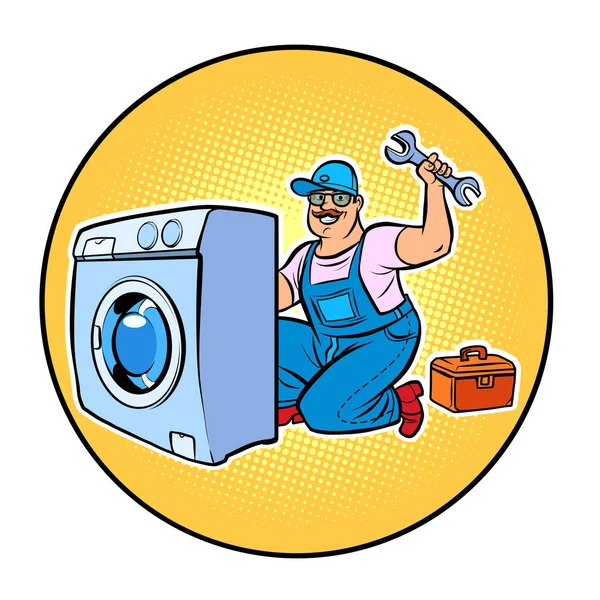 Maître machine à laver réparation — Image vectorielle
