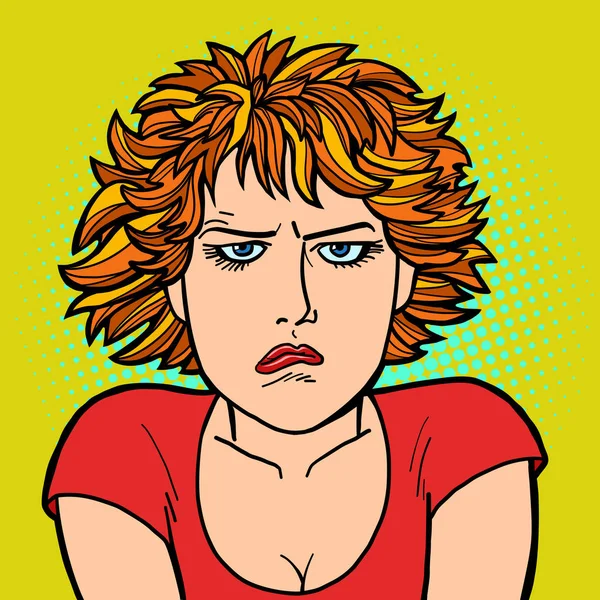 Kobieta zdenerwowany smutny. ludzkie emocje — Wektor stockowy