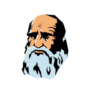Leonardo da Vinci stilize portre. Rönesans'ın sanatçı heykeltıraş bilim mühendisi