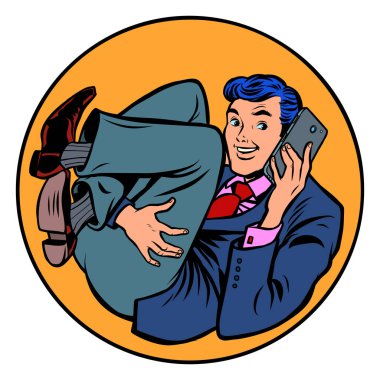 yeni doğan işadamı telefonda konuşuyor