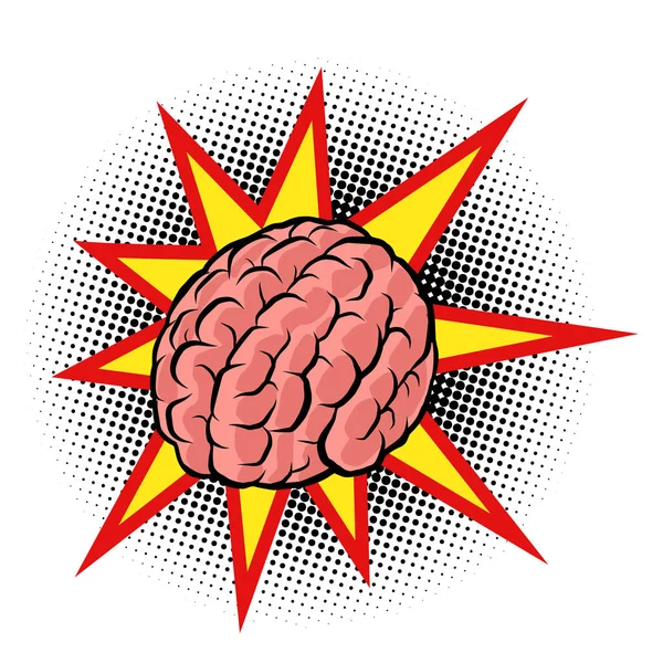 Mozkovou explozi. inteligence lidské mysli — Stockový vektor