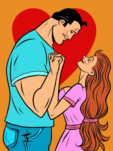 Pareja enamorada hombre y mujer — Vector de stock