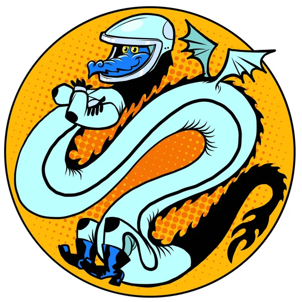 Astronauta del dragón en traje espacial — Archivo Imágenes Vectoriales
