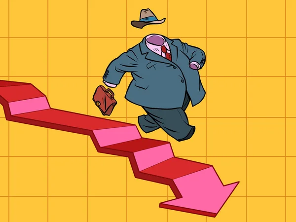 Gráfico de indicadores para baixo. Falência de empresas —  Vetores de Stock