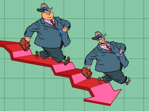 Grafico degli indicatori in calo. Fallimento delle imprese — Vettoriale Stock