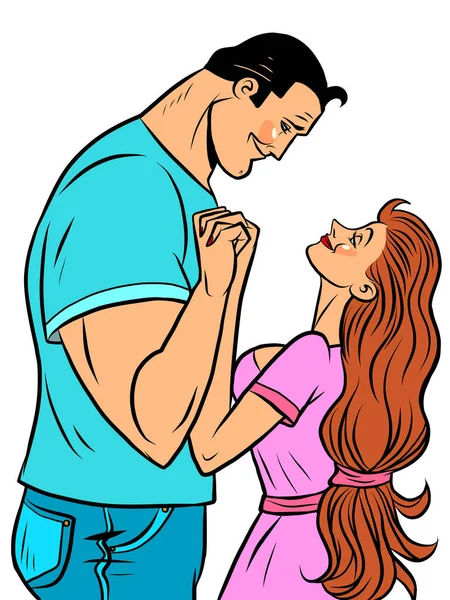 Pareja enamorada hombre y mujer — Vector de stock