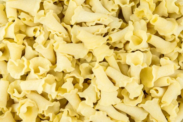 Closeup Uncooked Italian Pasta Campanelle Pasta Background — Stock Photo, Image